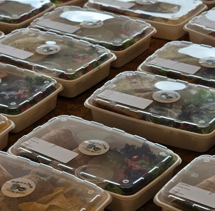 Branded boxed lunches ready for delivery